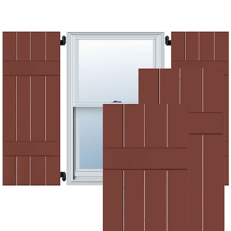 Ekena Millwork Exterior 4 Board (2 Batten) Real Wood Sapele Mahogany Board-n-Batten Shutters PR, RWB15X038RWM RWB15X038RWM